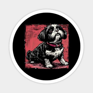 Retro Art Shih Tzu Dog Lover Magnet